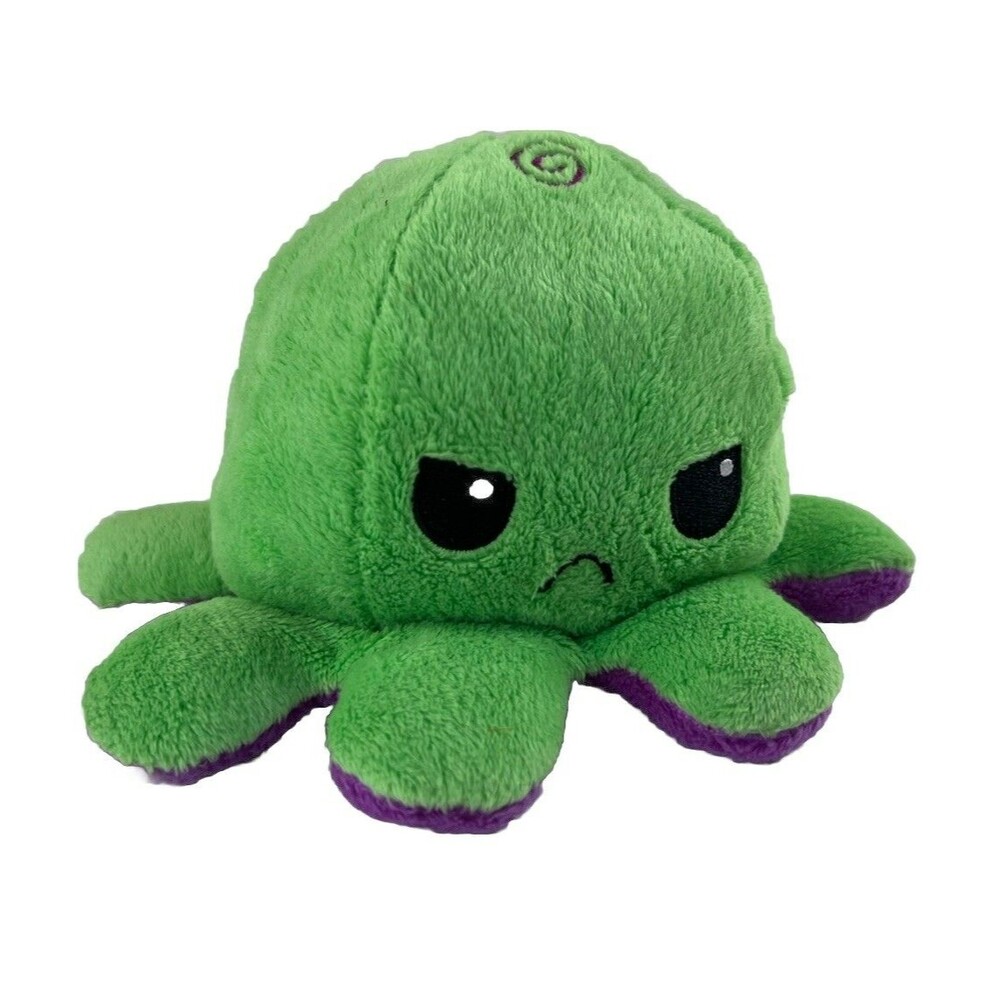 Tee Turtle Green Reversible Flipable Plush Angry Octopus Stuffed Animal Toy